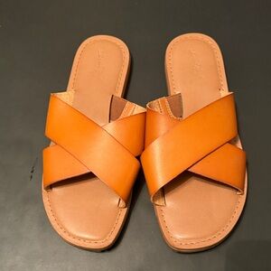 Universal Thread Orange Cross-Strap Sandals